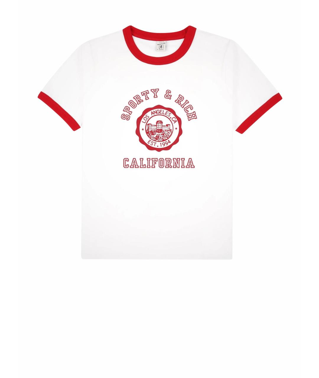 SPORTY AND RICH Белая хлопковая футболка, фото 1