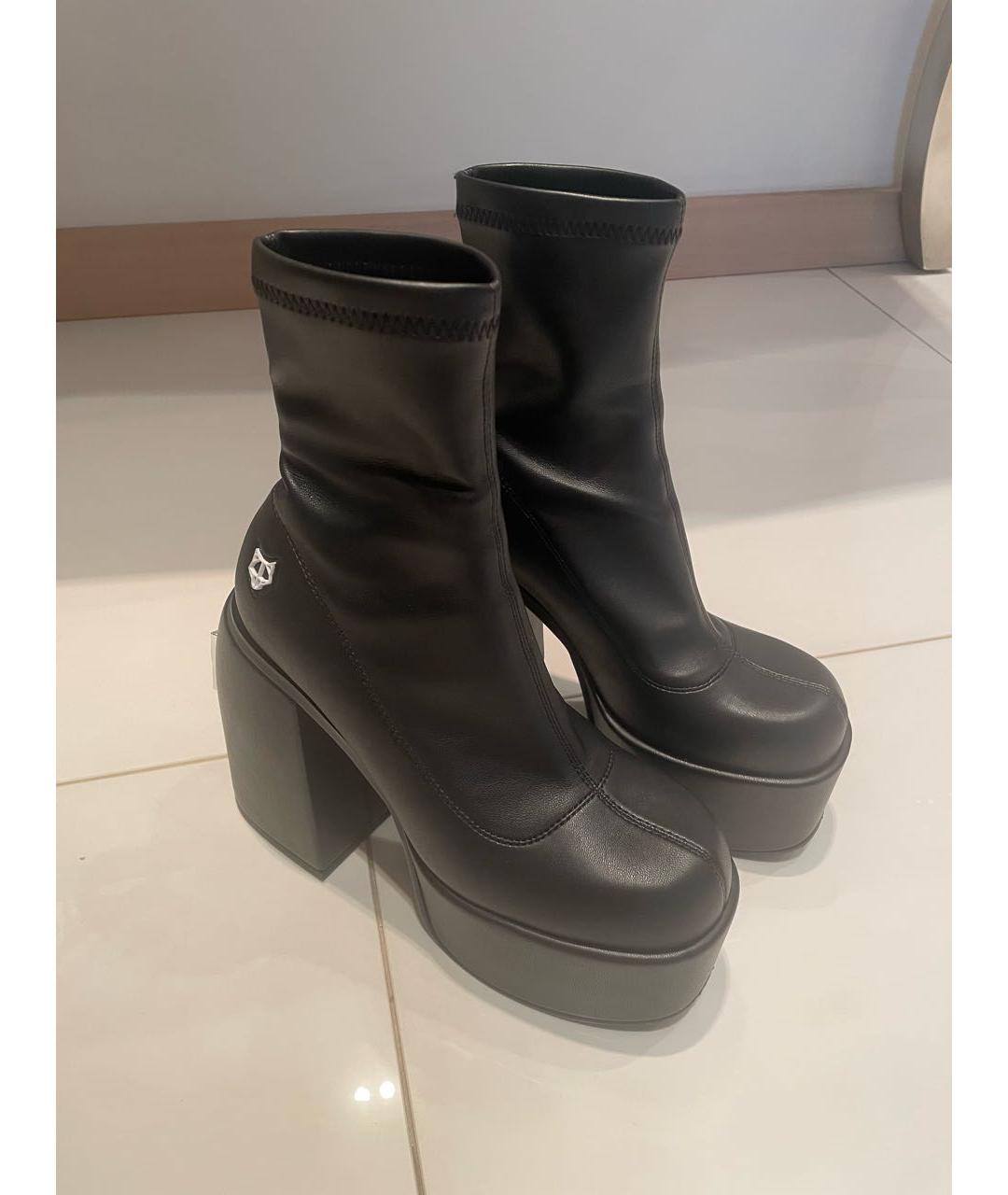 NAKED WOLF Черные ботильоны из искусственной кожи, фото 5