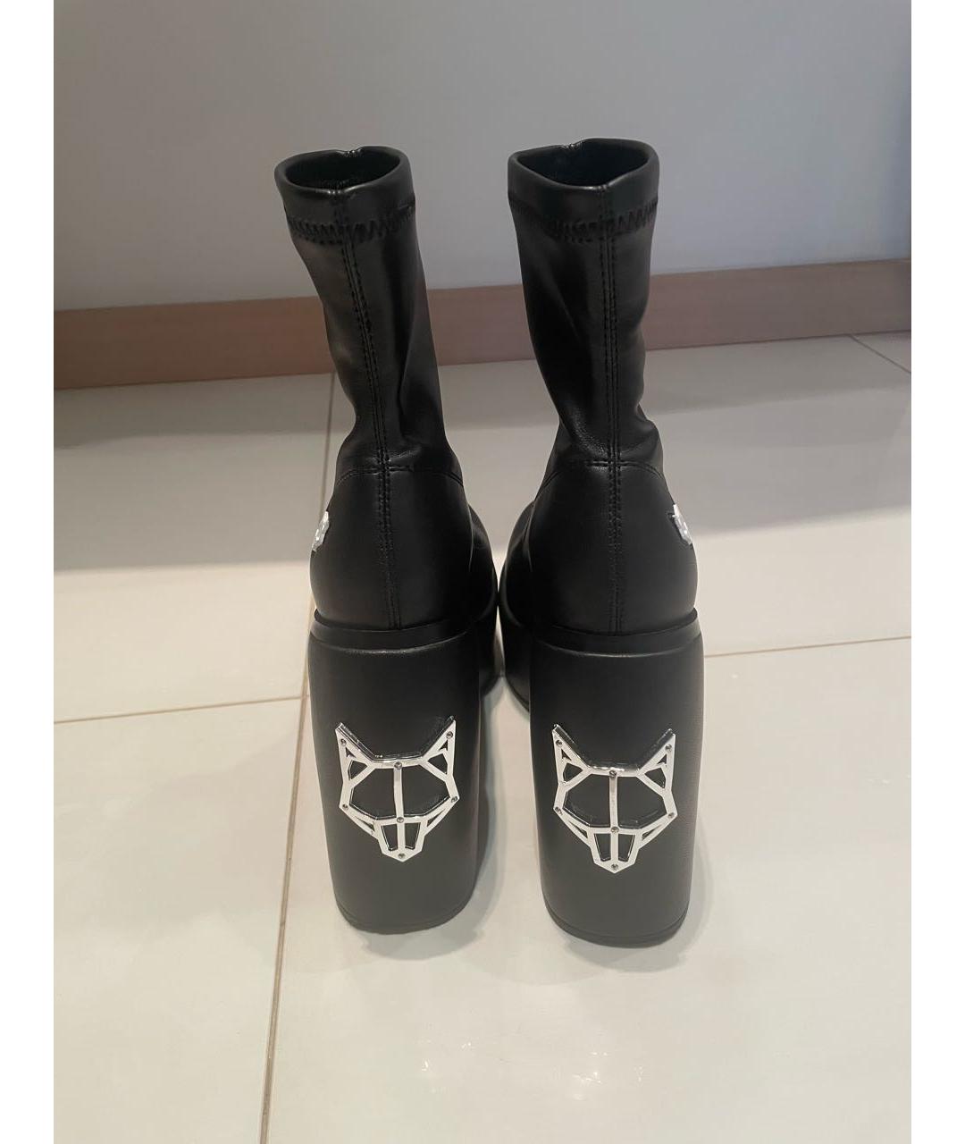 NAKED WOLF Черные ботильоны из искусственной кожи, фото 4