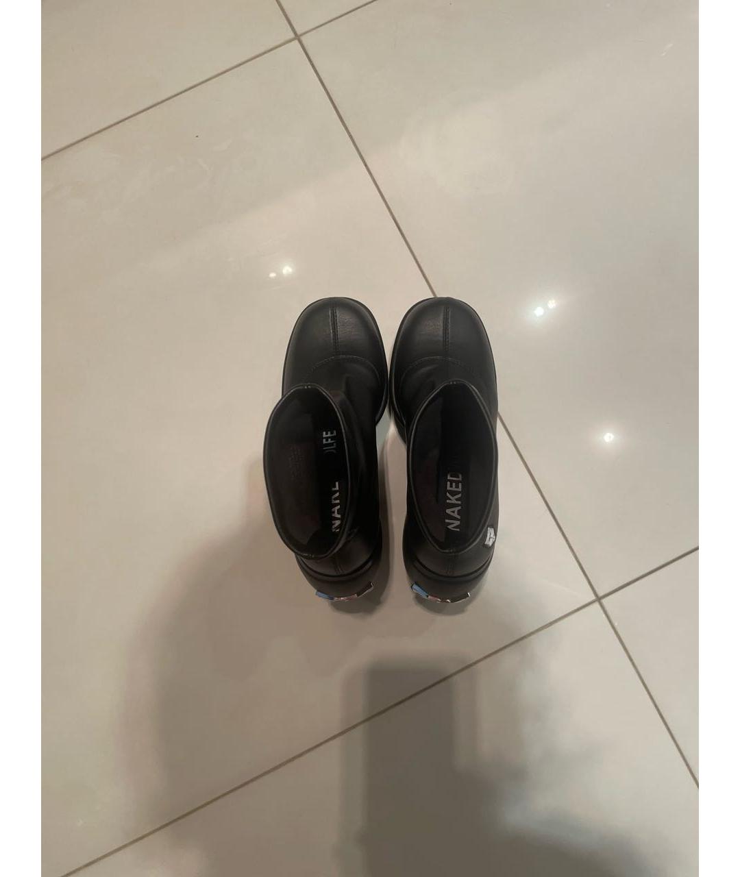 NAKED WOLF Черные ботильоны из искусственной кожи, фото 3