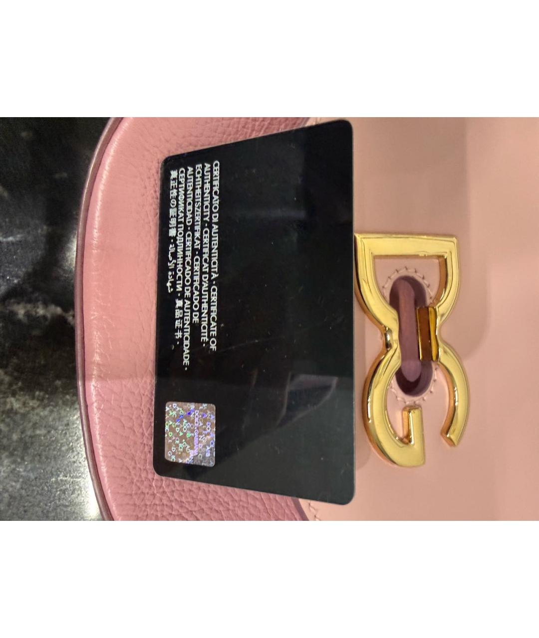 DOLCE&GABBANA Розовая кожаная сумка через плечо, фото 8