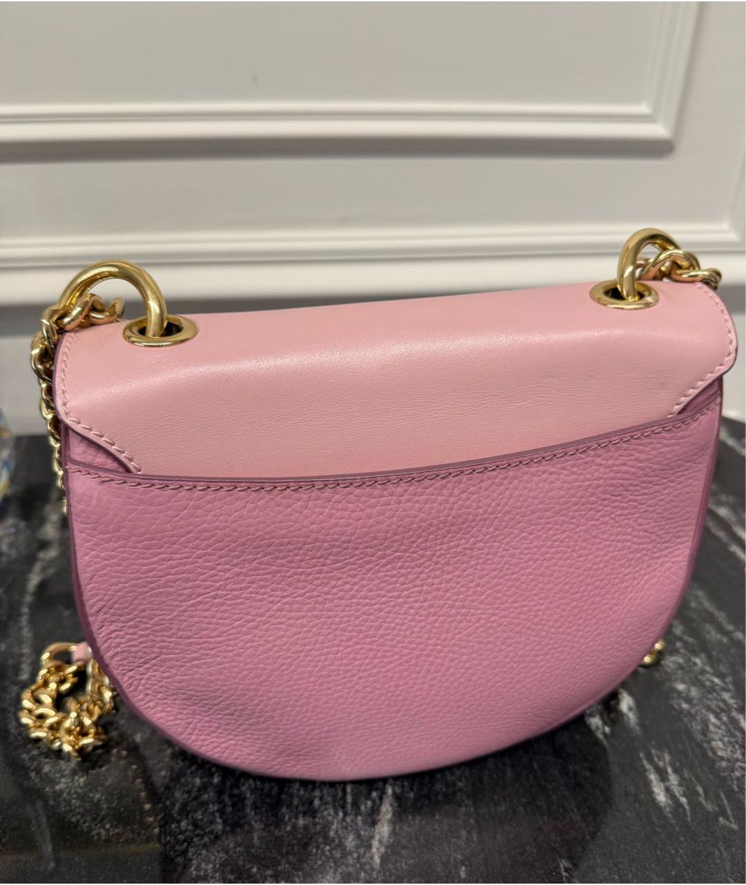 DOLCE&GABBANA Розовая кожаная сумка через плечо, фото 2