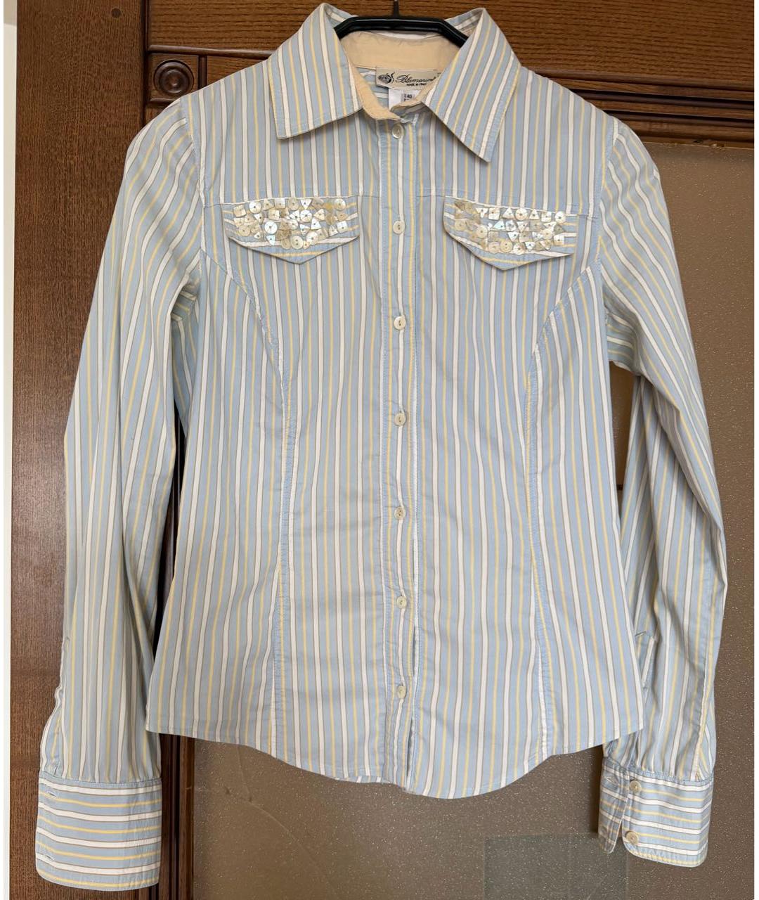 BLUMARINE Голубая хлопковая рубашка, фото 9
