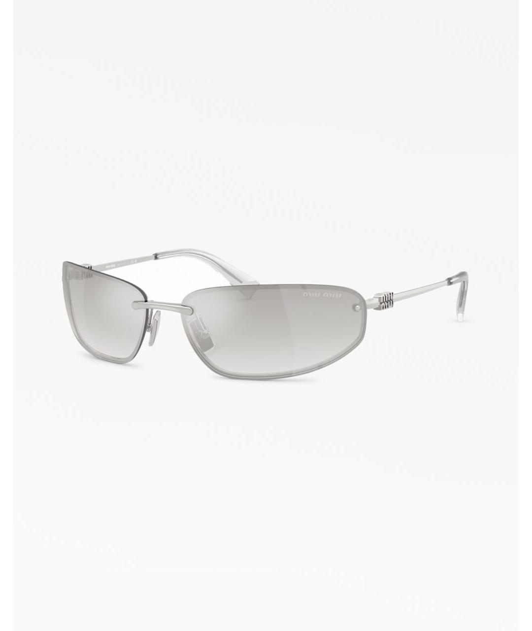 MIU MIU Серебряные металлические солнцезащитные очки, фото 5