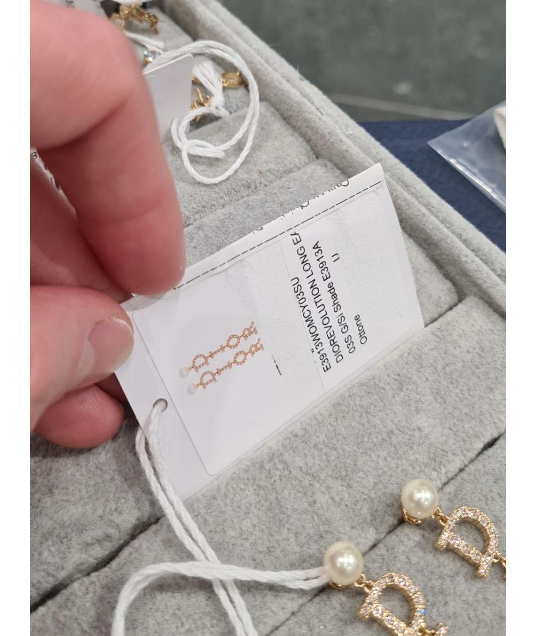 CHRISTIAN DIOR Золотые металлические серьги, фото 2