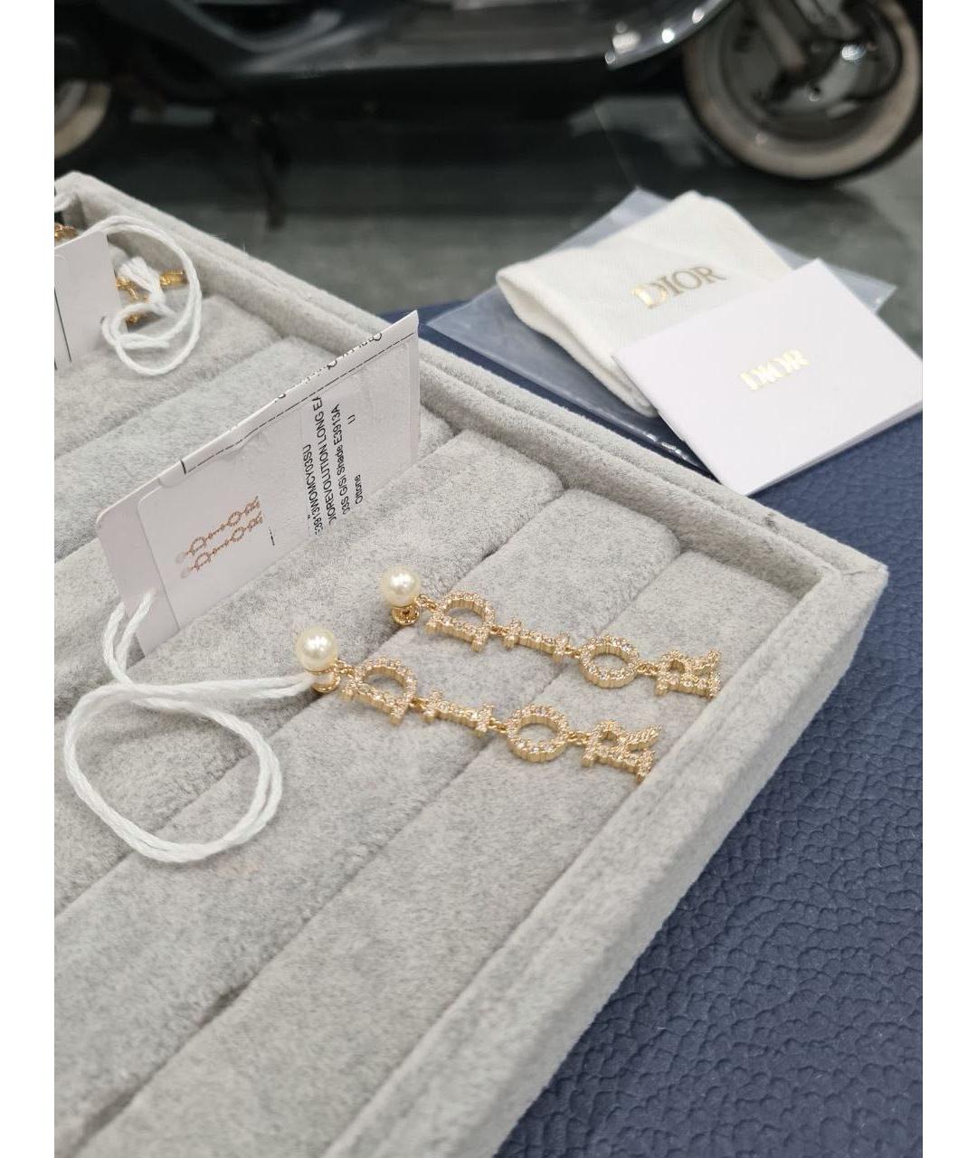 CHRISTIAN DIOR Золотые металлические серьги, фото 3