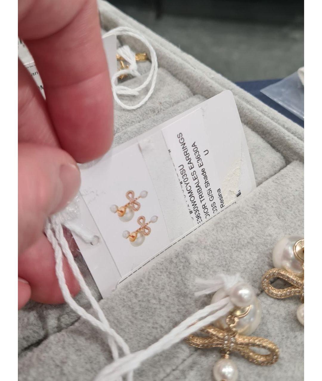 CHRISTIAN DIOR Золотые металлические серьги, фото 2