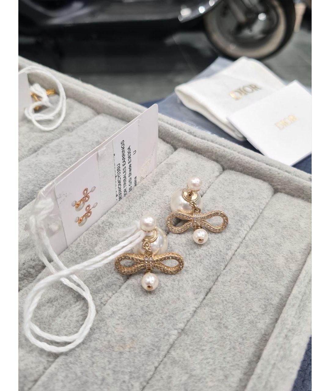 CHRISTIAN DIOR Золотые металлические серьги, фото 3