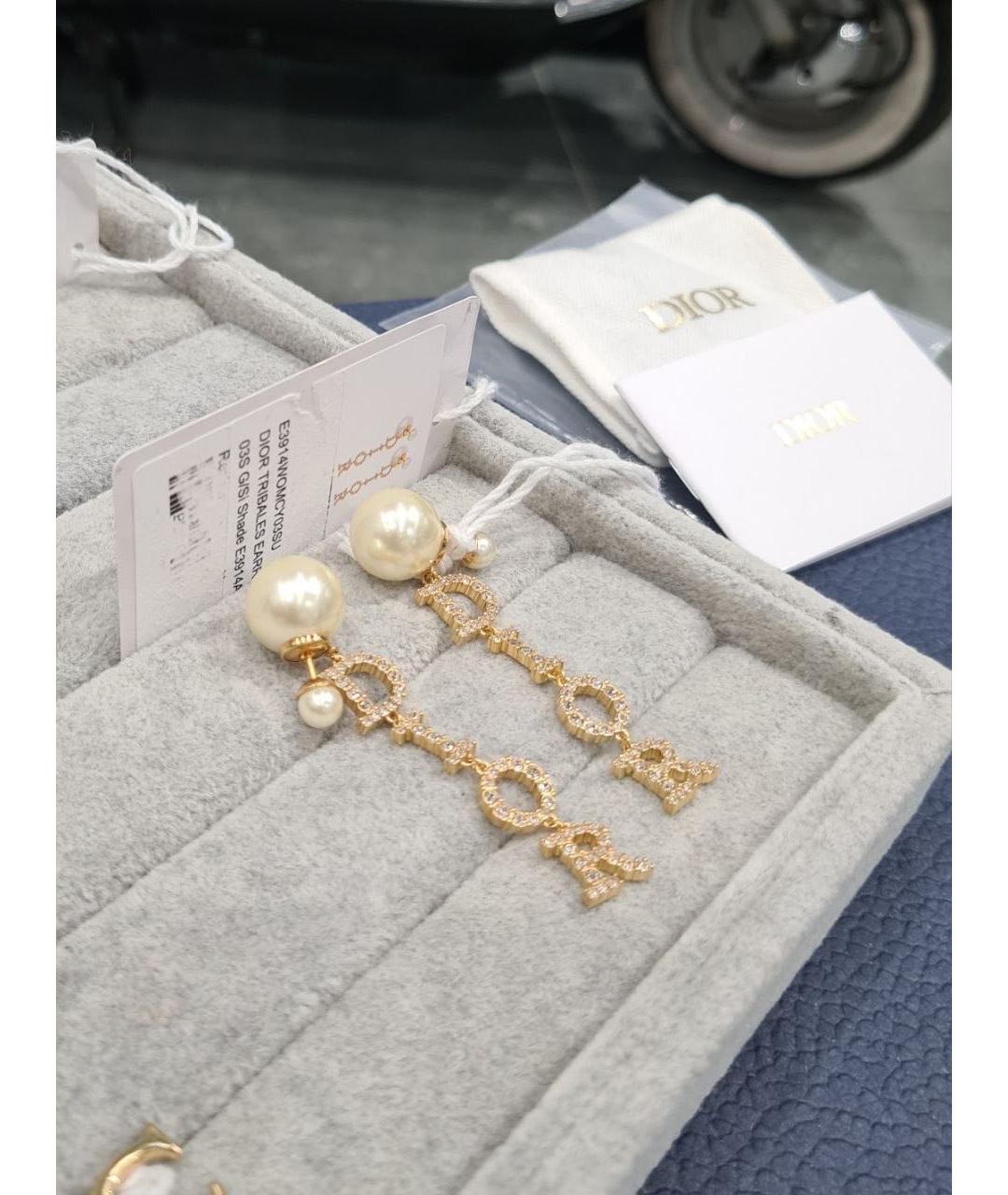 CHRISTIAN DIOR Золотые металлические серьги, фото 3