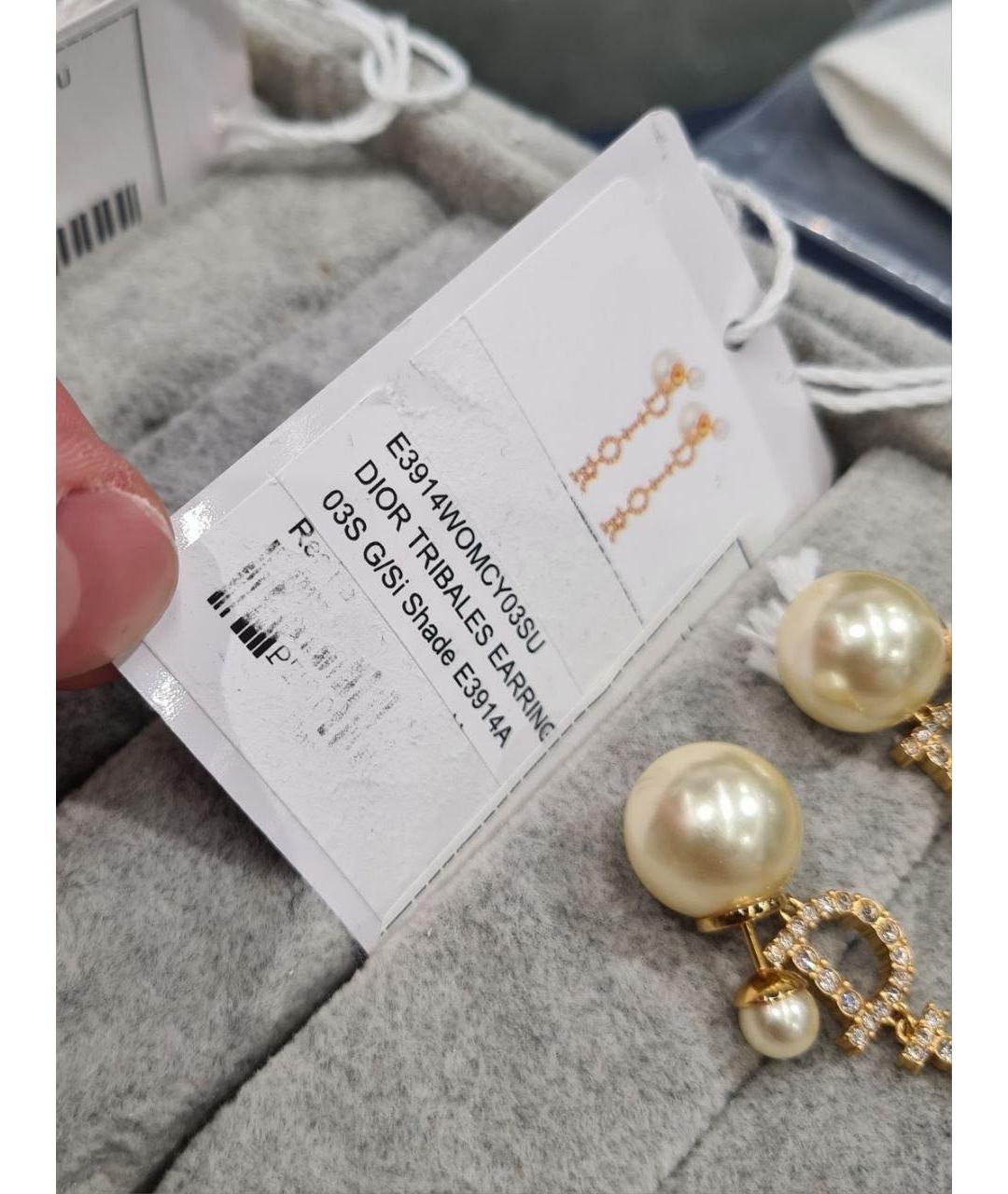 CHRISTIAN DIOR Золотые металлические серьги, фото 2