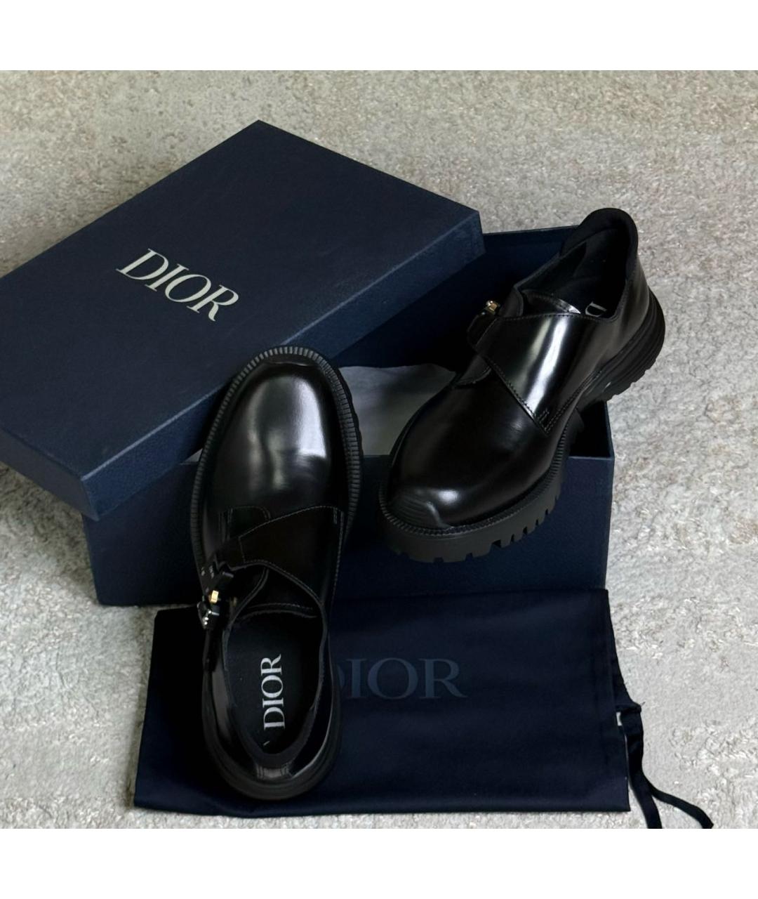 CHRISTIAN DIOR Черные кожаные туфли, фото 7