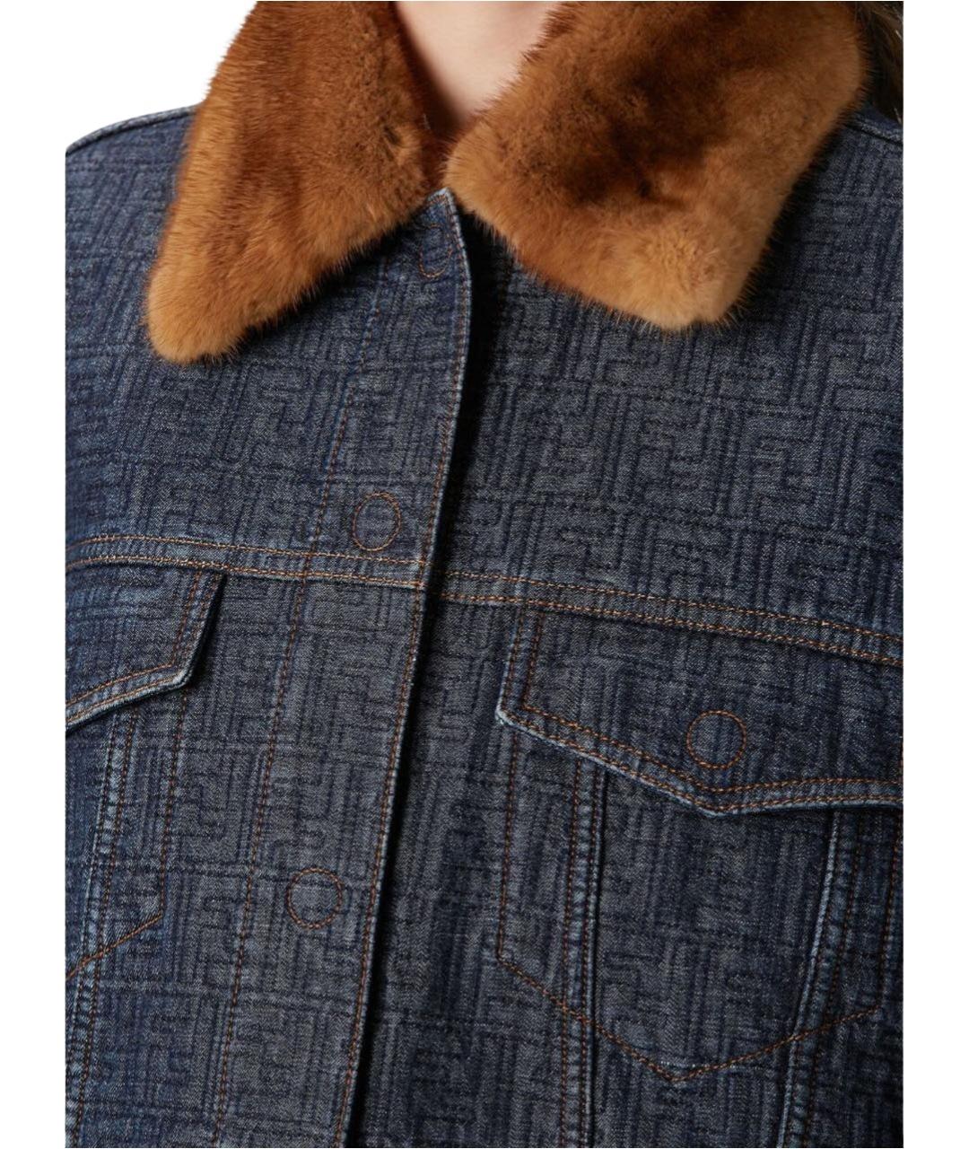 FENDI Темно-синяя хлопковая куртка, фото 6