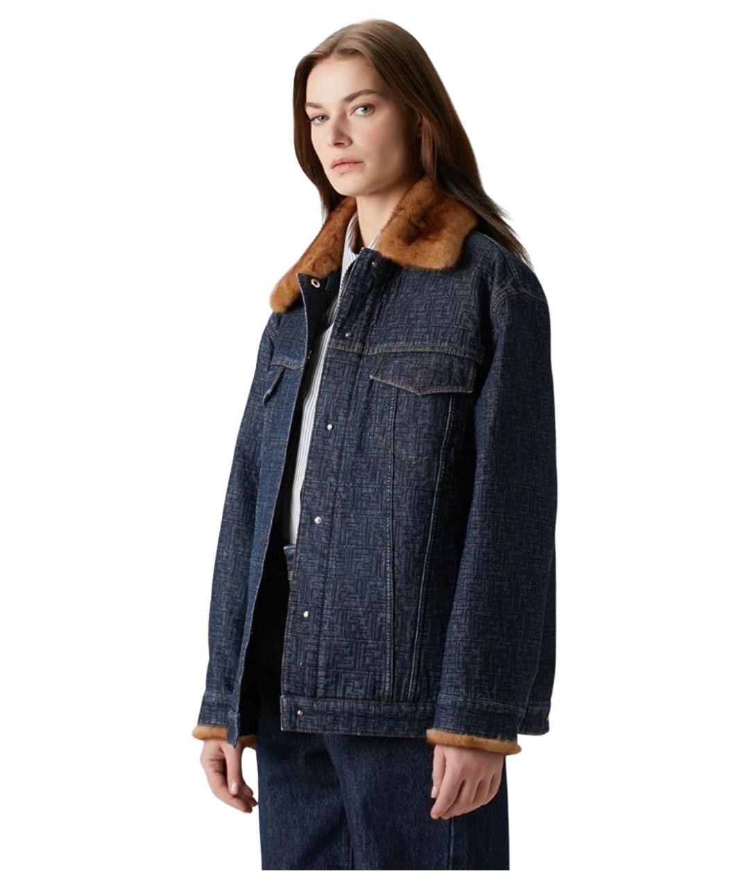 FENDI Темно-синяя хлопковая куртка, фото 4