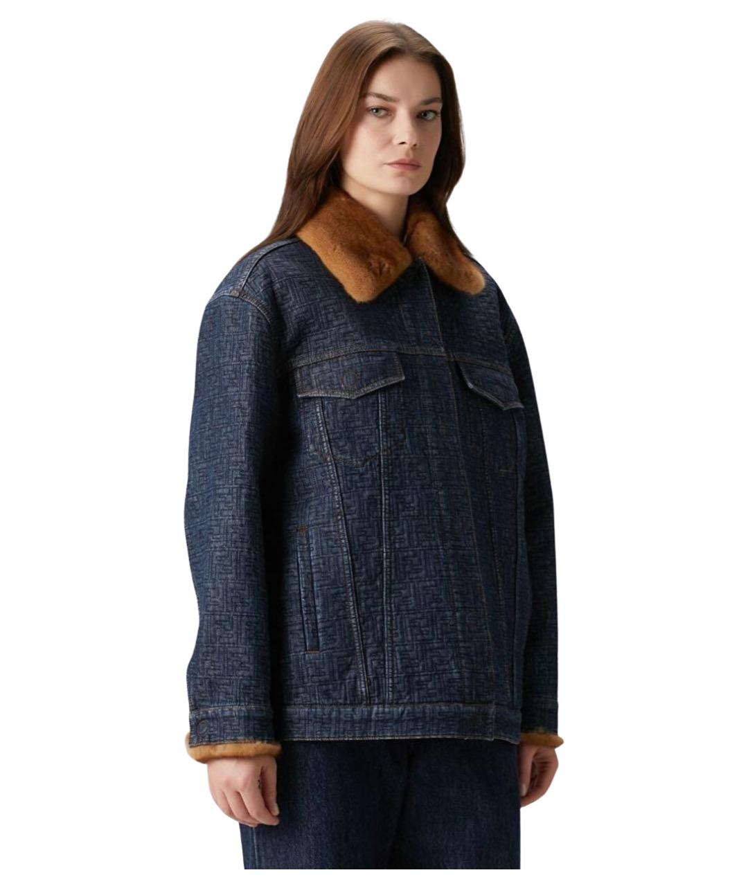 FENDI Темно-синяя хлопковая куртка, фото 7