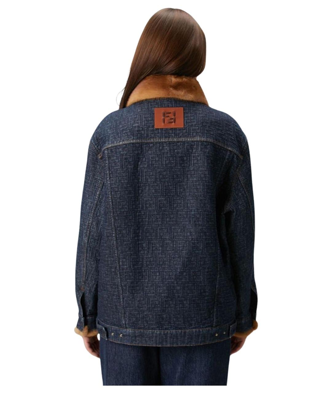 FENDI Темно-синяя хлопковая куртка, фото 5