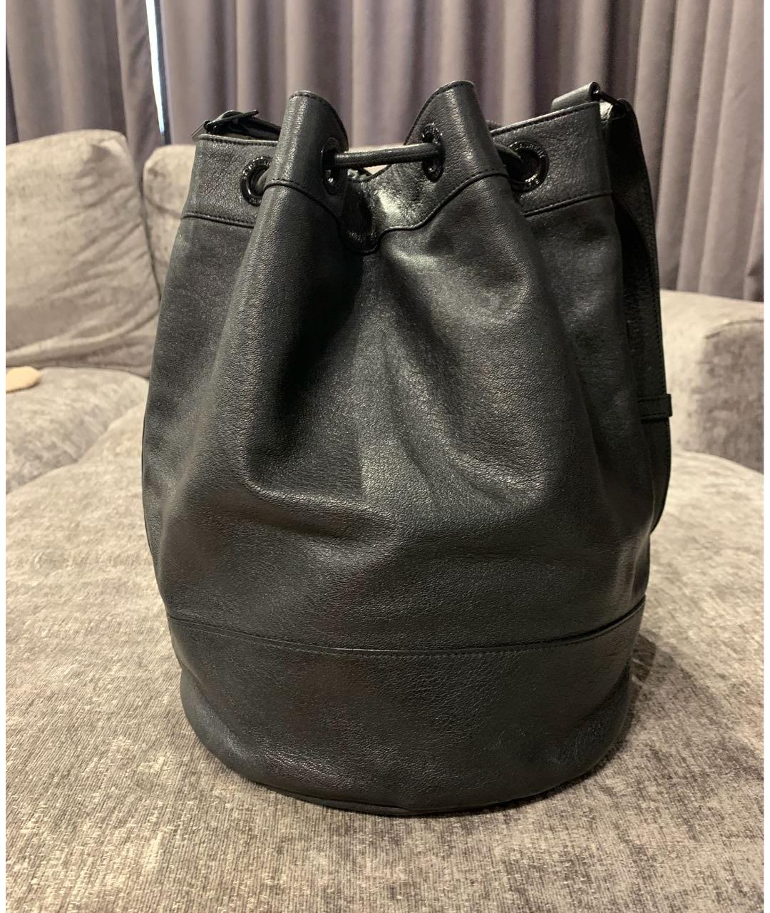 SAINT LAURENT Антрацитовая кожаная сумка через плечо, фото 3