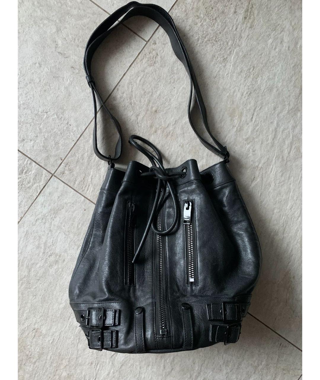 SAINT LAURENT Антрацитовая кожаная сумка через плечо, фото 9