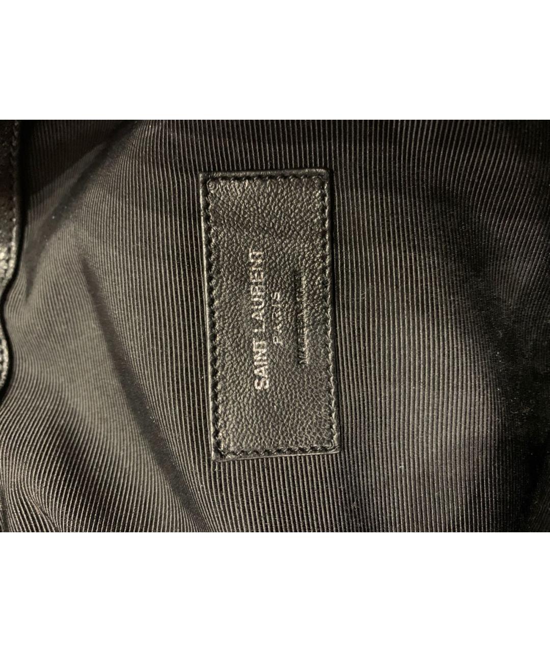 SAINT LAURENT Антрацитовая кожаная сумка через плечо, фото 7