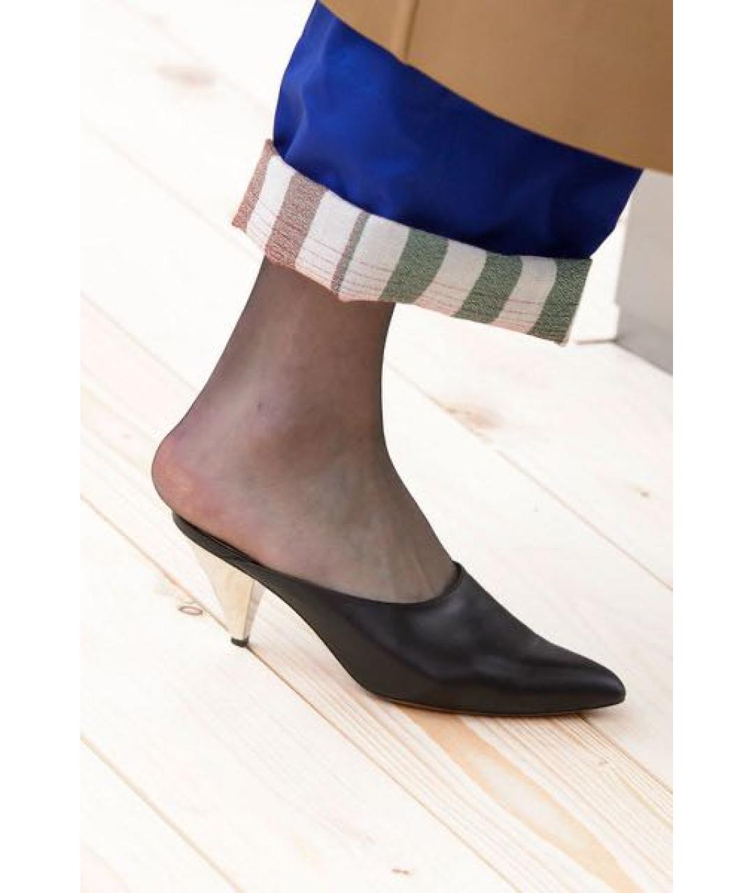 CELINE Черные кожаные мюли, фото 7