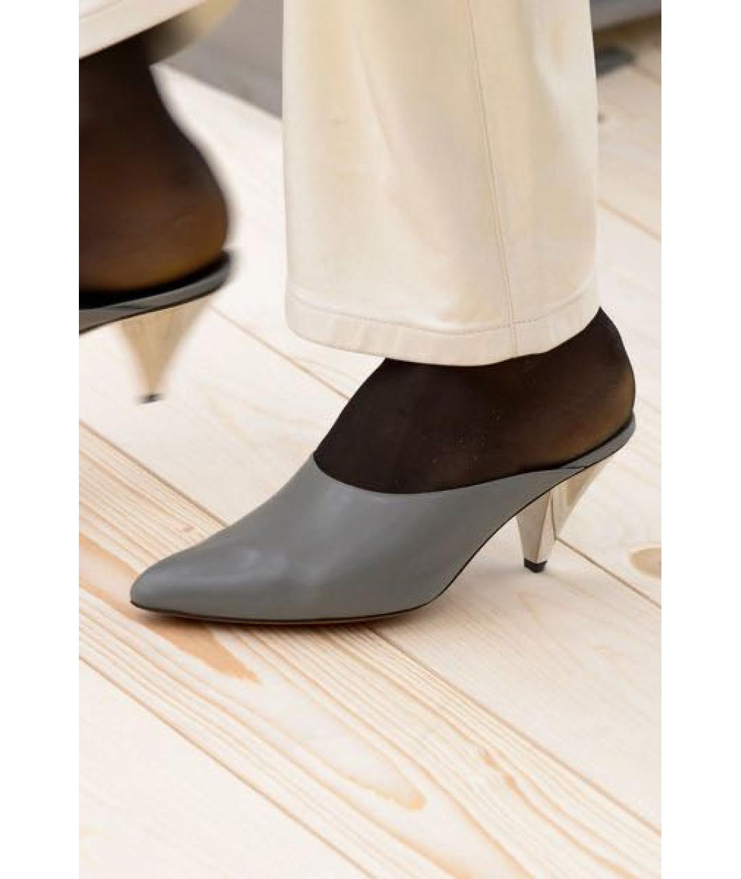 CELINE Черные кожаные мюли, фото 8