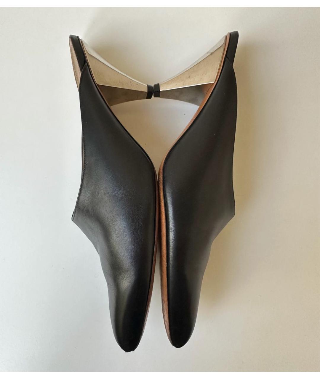 CELINE Черные кожаные мюли, фото 4