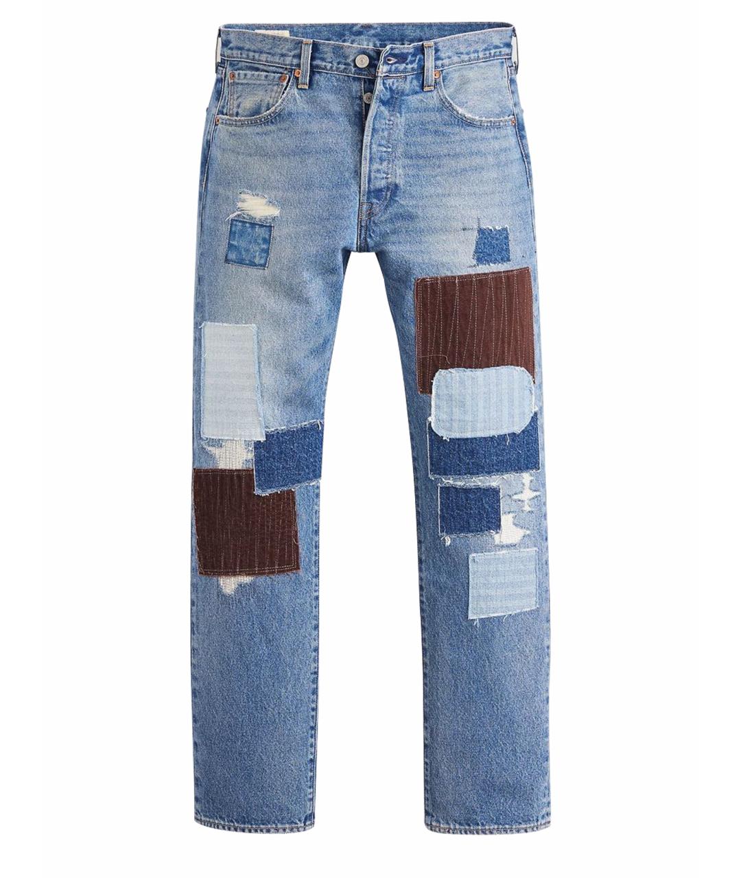 LEVI'S Голубые хлопко-полиэстеровые прямые джинсы, фото 8