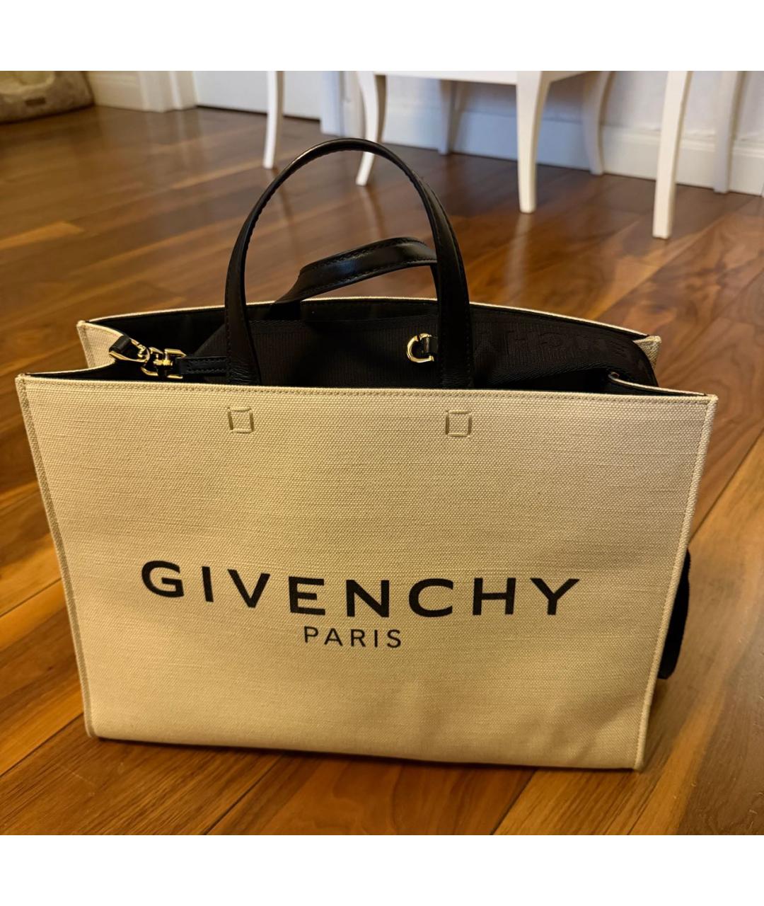 GIVENCHY Бежевая хлопковая сумка тоут, фото 5