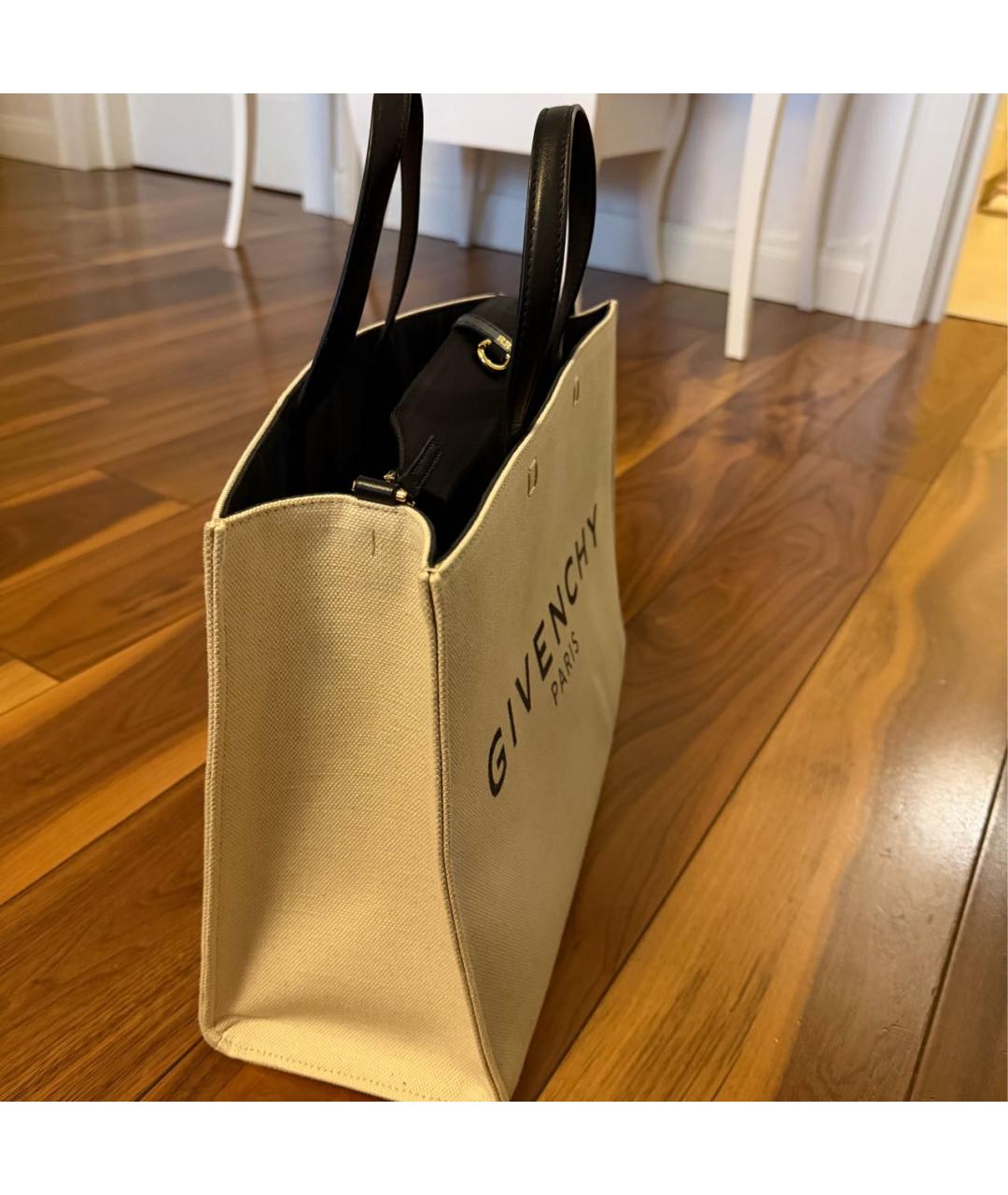 GIVENCHY Бежевая хлопковая сумка тоут, фото 2