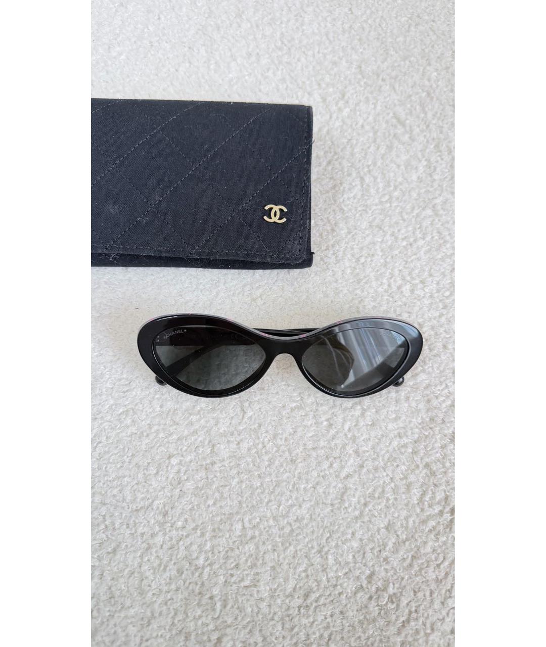 CHANEL Черные пластиковые солнцезащитные очки, фото 6