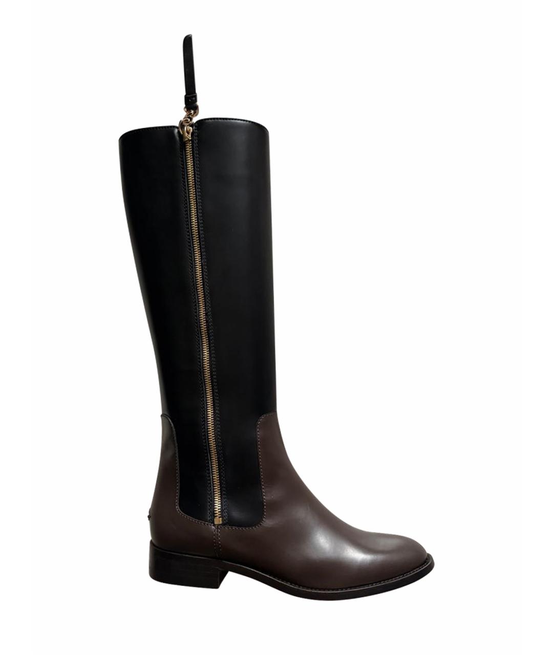 JIMMY CHOO Черные кожаные сапоги, фото 1