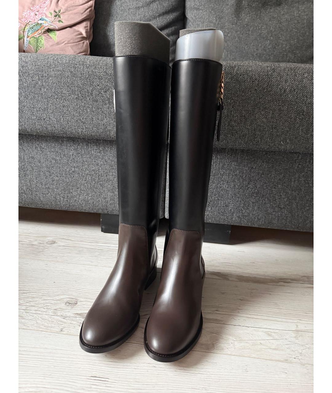 JIMMY CHOO Черные кожаные сапоги, фото 2