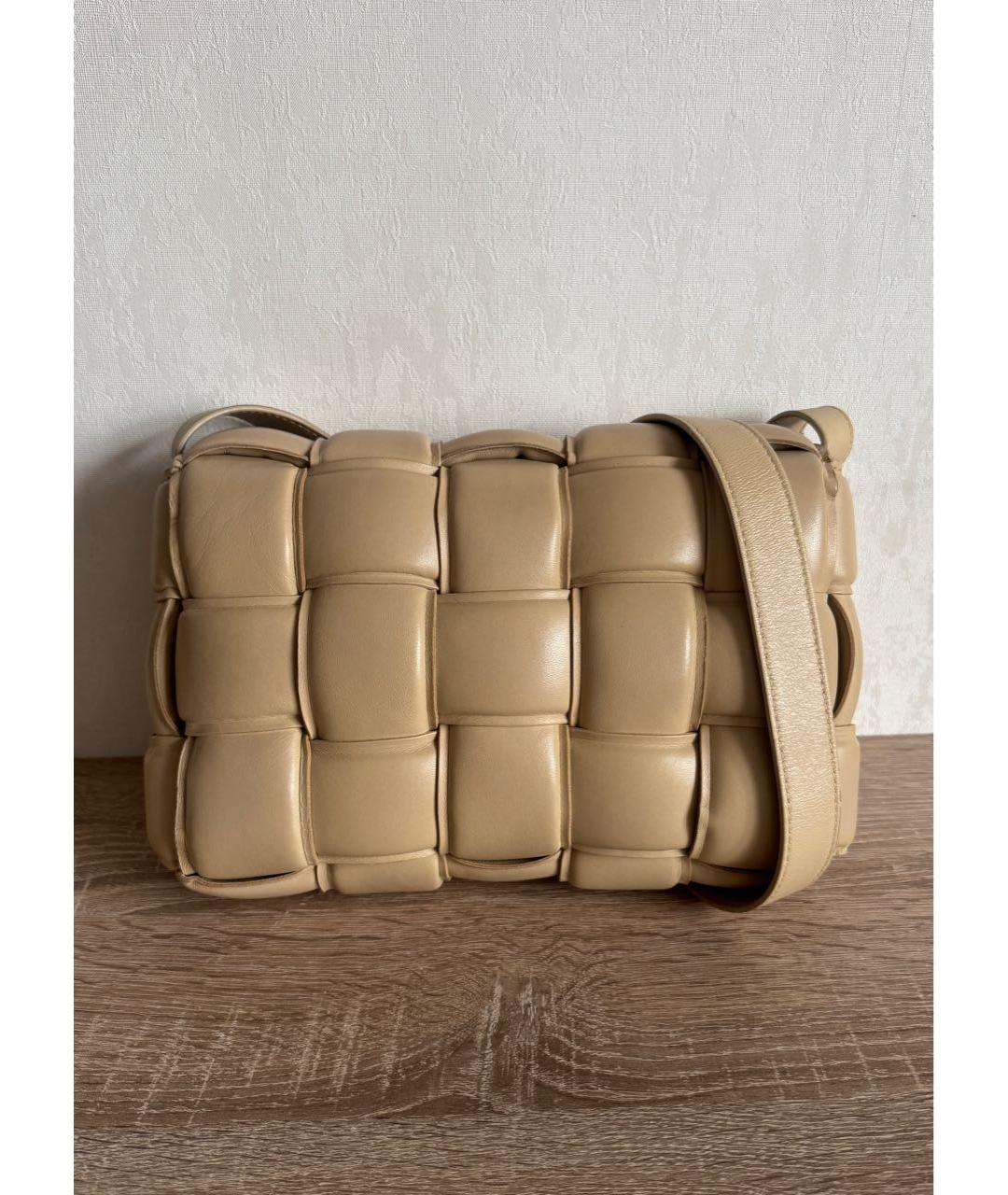 BOTTEGA VENETA Бежевая кожаная сумка через плечо, фото 2