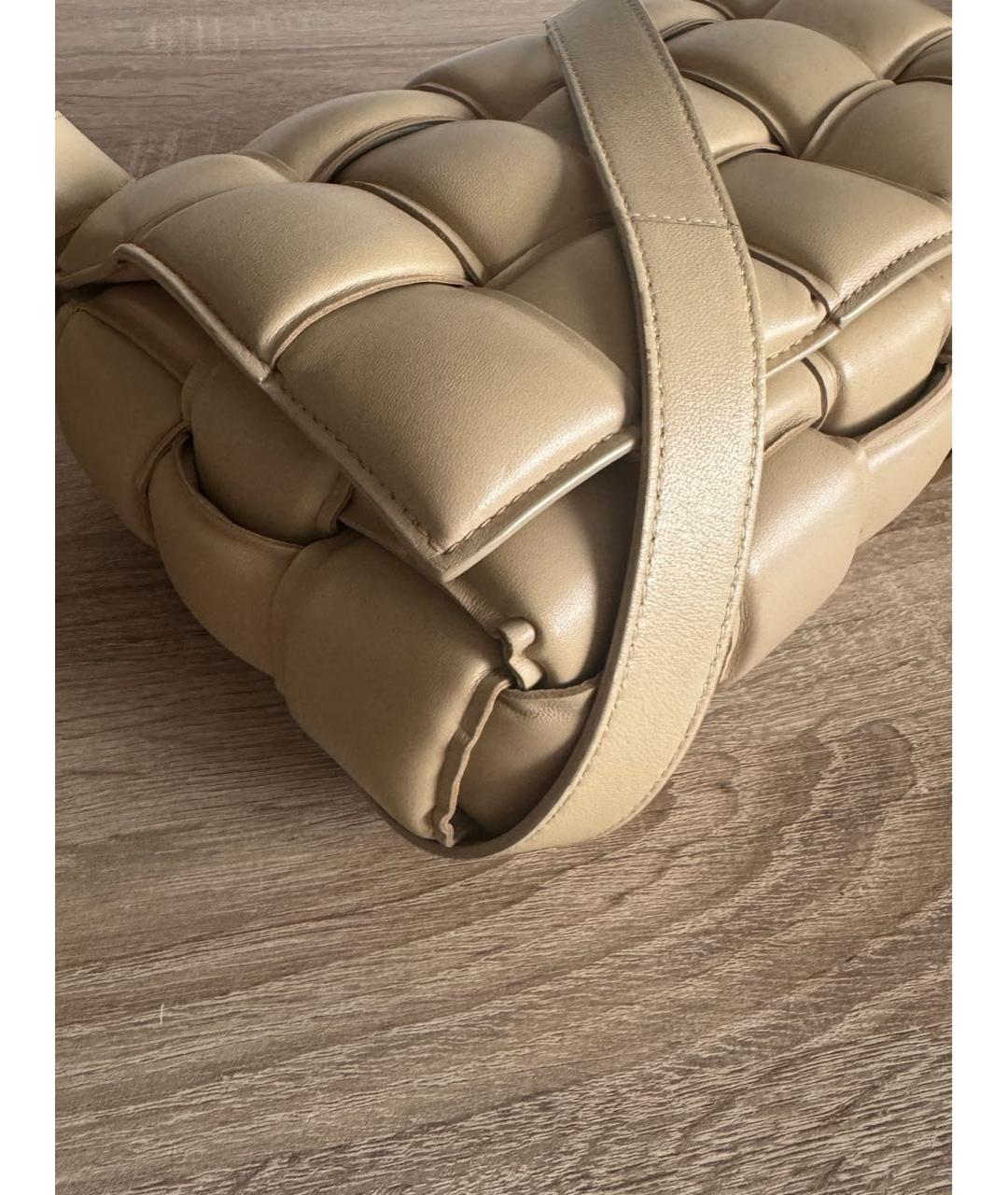 BOTTEGA VENETA Бежевая кожаная сумка через плечо, фото 4