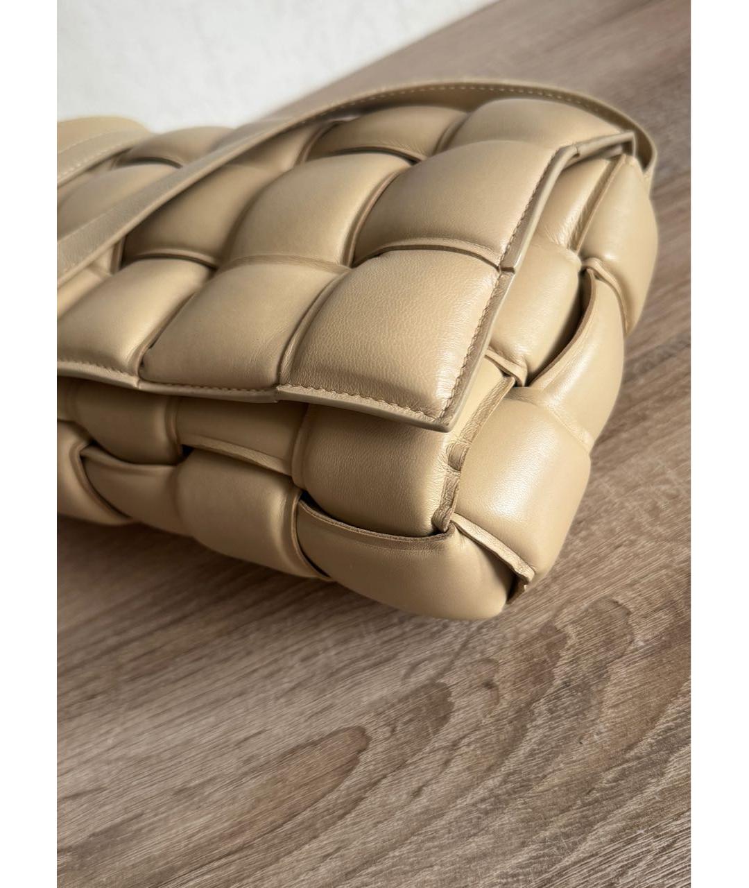 BOTTEGA VENETA Бежевая кожаная сумка через плечо, фото 3