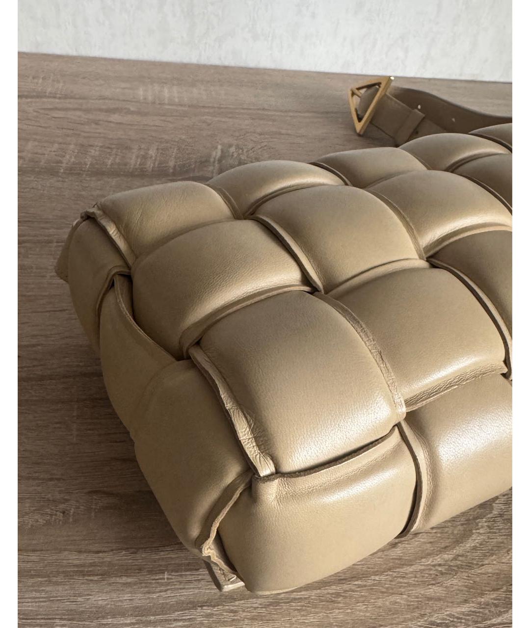 BOTTEGA VENETA Бежевая кожаная сумка через плечо, фото 6