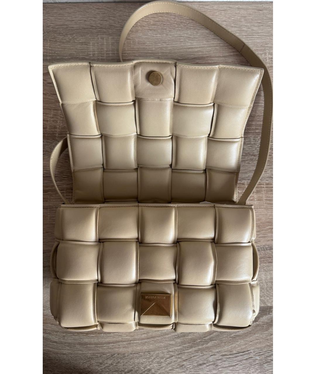 BOTTEGA VENETA Бежевая кожаная сумка через плечо, фото 7