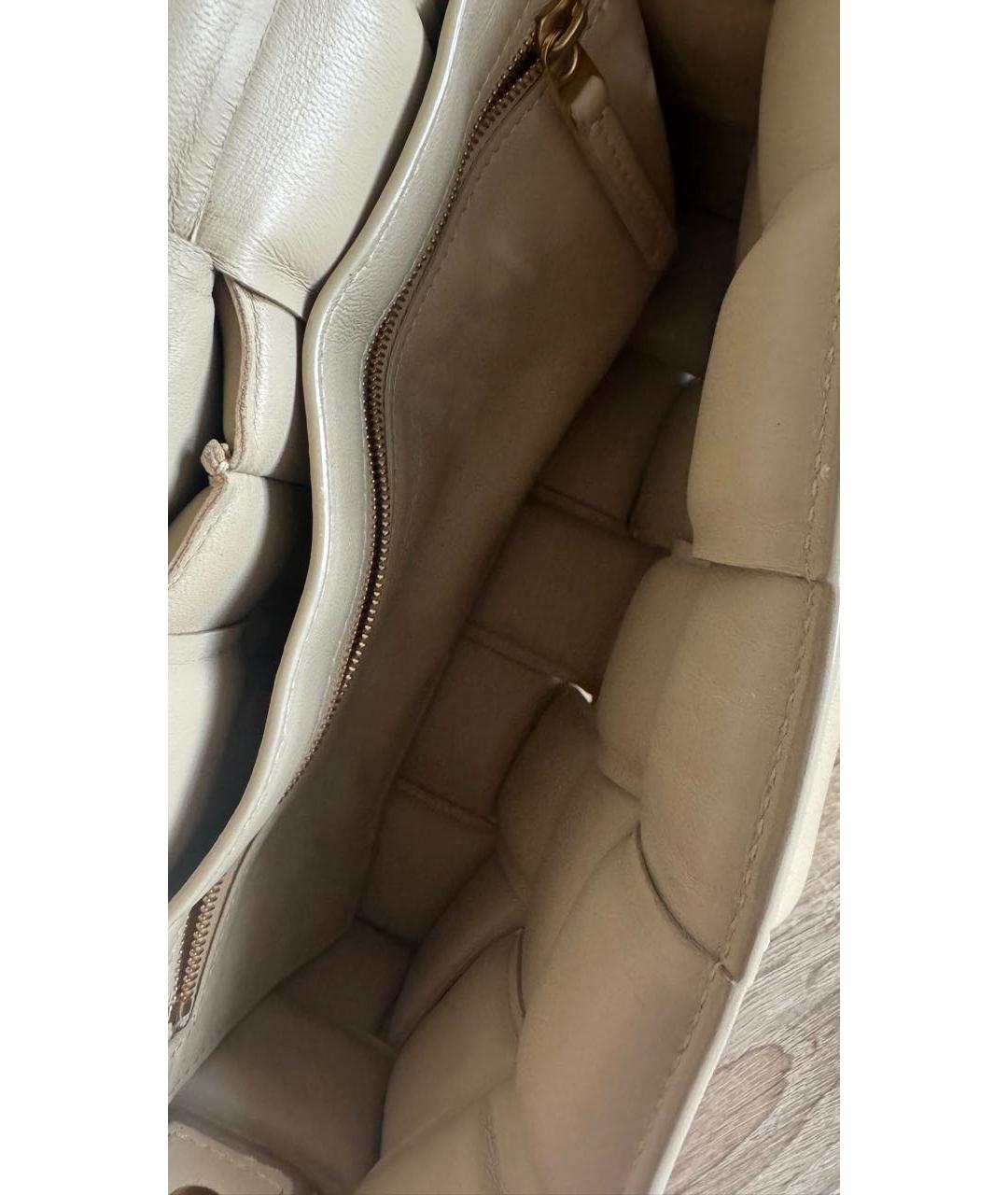 BOTTEGA VENETA Бежевая кожаная сумка через плечо, фото 8