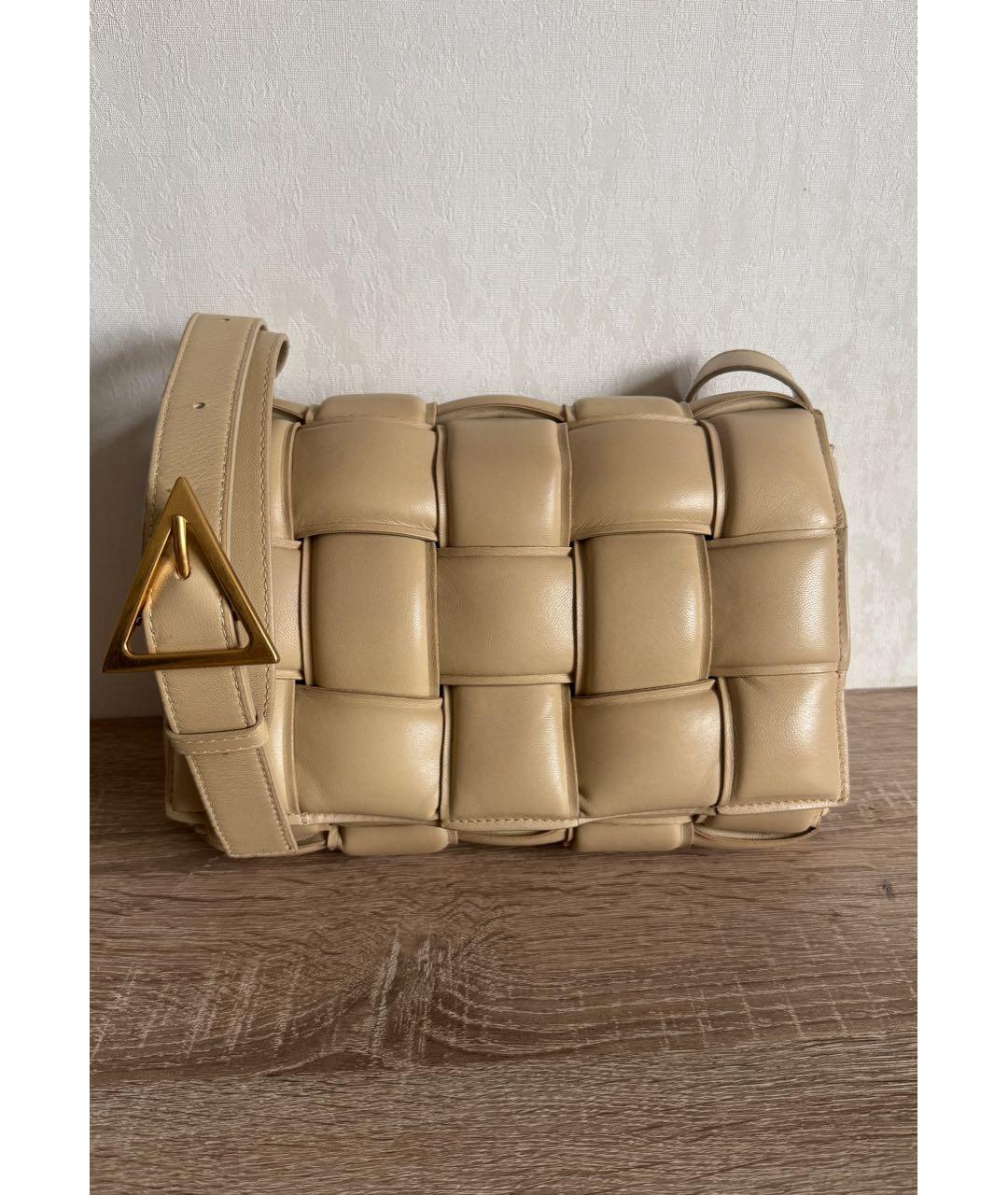 BOTTEGA VENETA Бежевая кожаная сумка через плечо, фото 9
