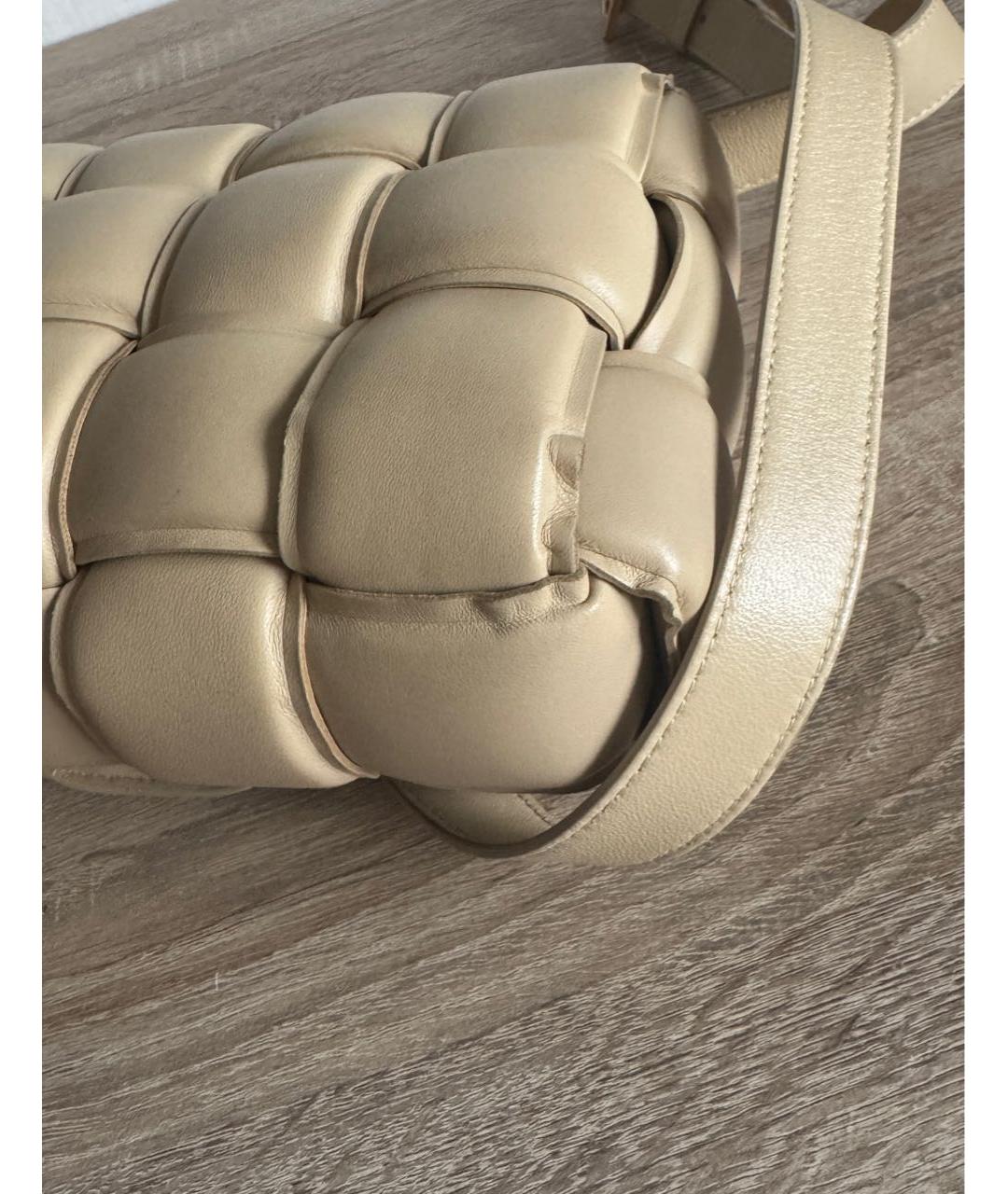 BOTTEGA VENETA Бежевая кожаная сумка через плечо, фото 5