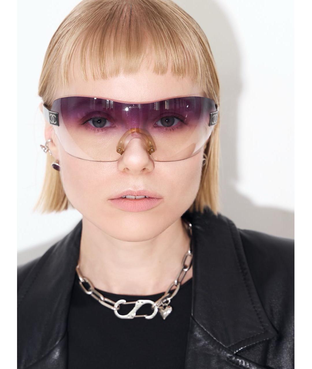 CHANEL Черные пластиковые солнцезащитные очки, фото 6