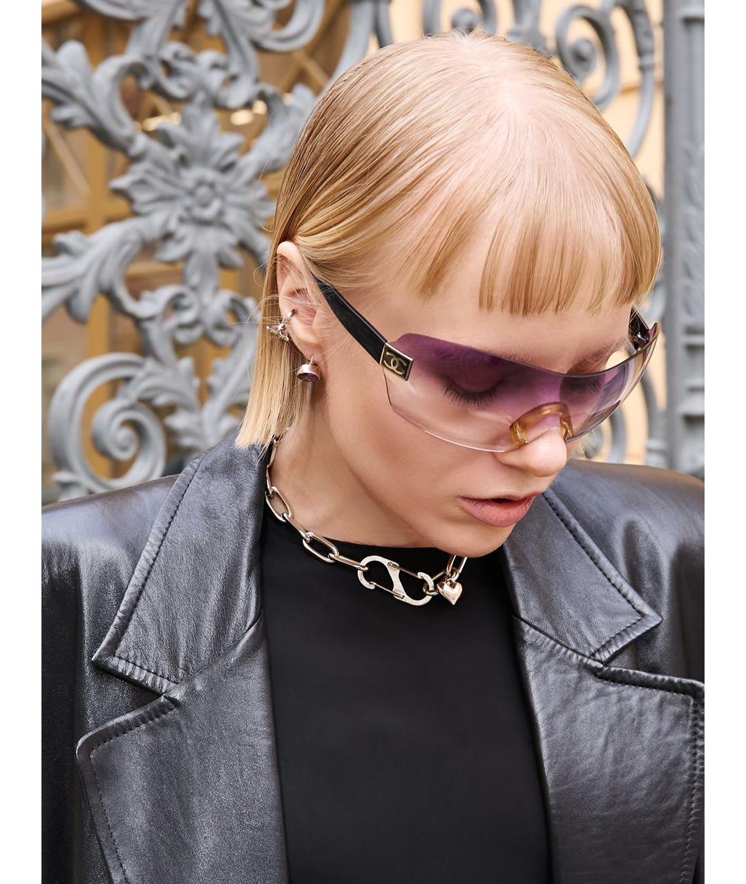 CHANEL Черные пластиковые солнцезащитные очки, фото 7