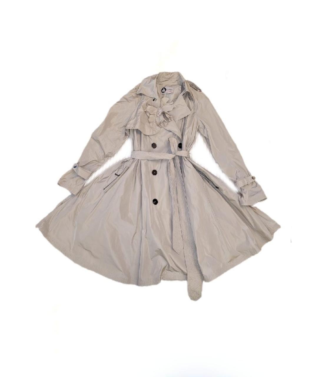 LANVIN Бежевый полиэстеровый тренч/плащ, фото 1
