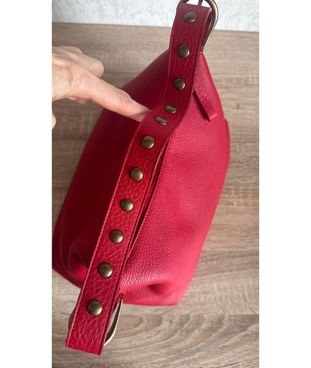 MIU MIU Красная кожаная сумка с короткими ручками, фото 8