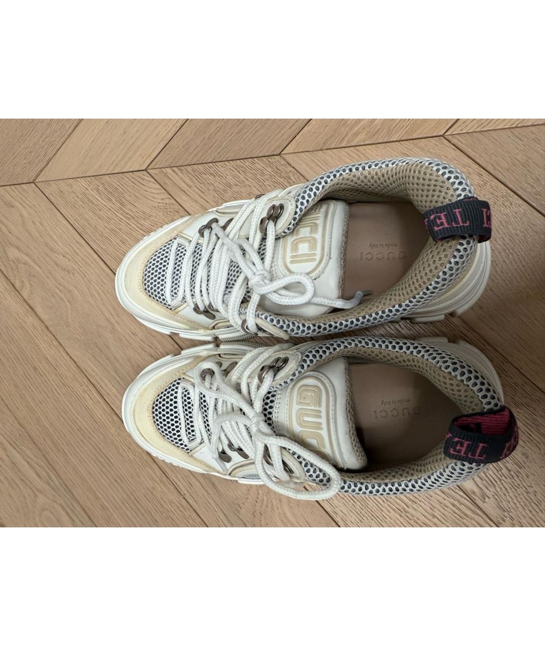 GUCCI Бежевые текстильные кроссовки, фото 3