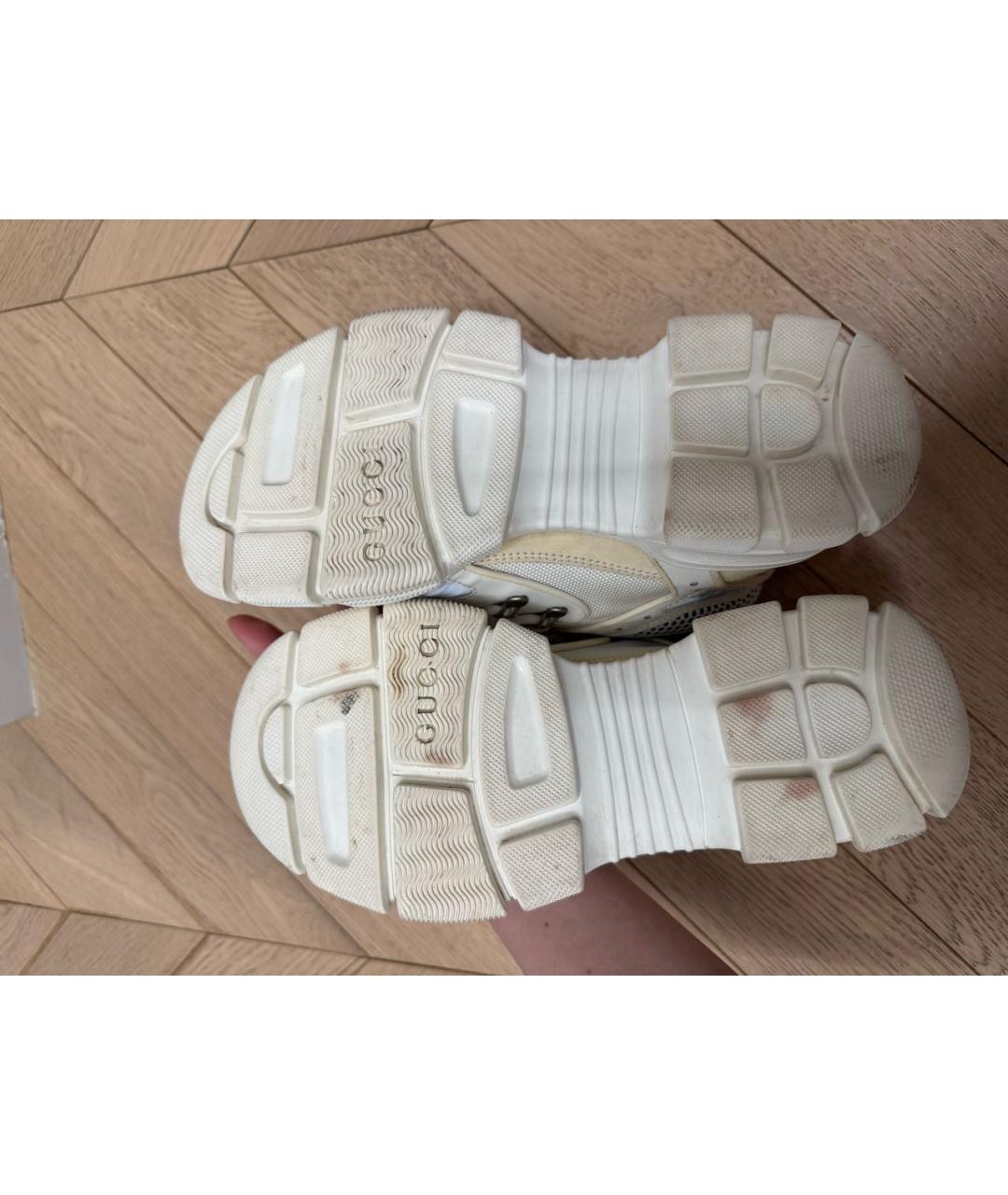 GUCCI Бежевые текстильные кроссовки, фото 5