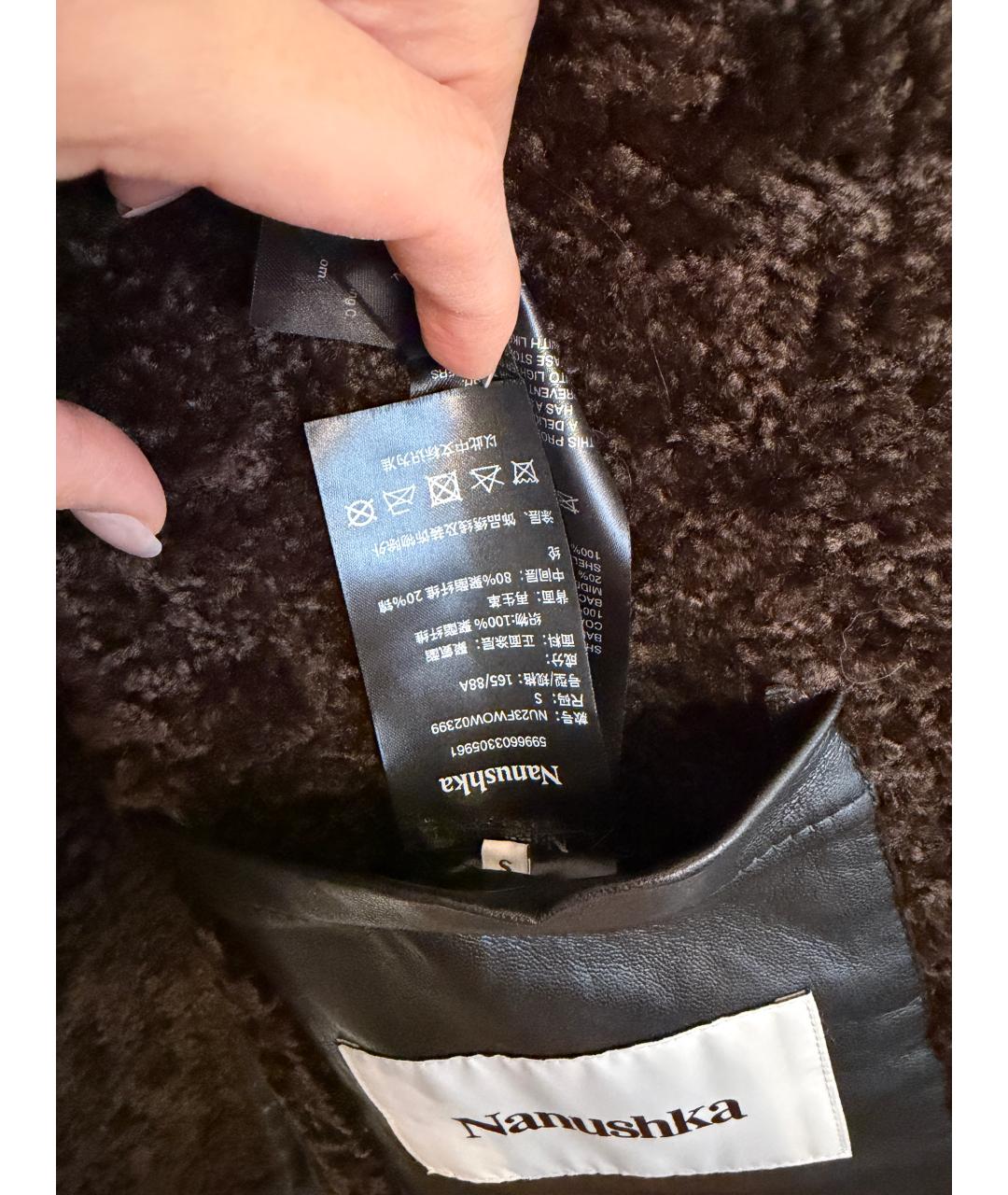 NANUSHKA Черная дубленка, фото 7