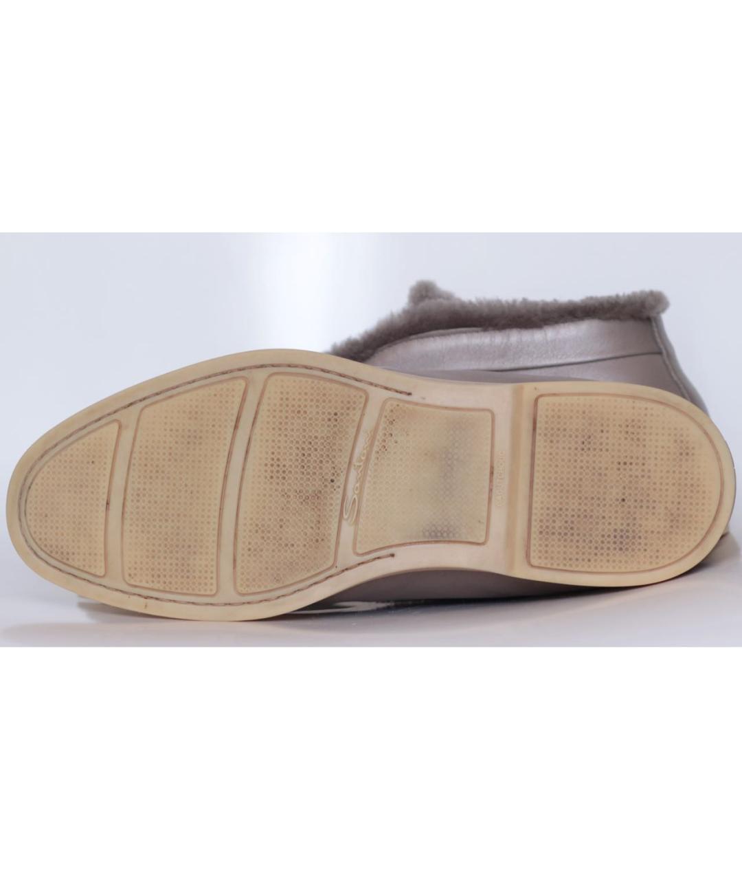 SANTONI Бежевые кожаные ботинки, фото 6