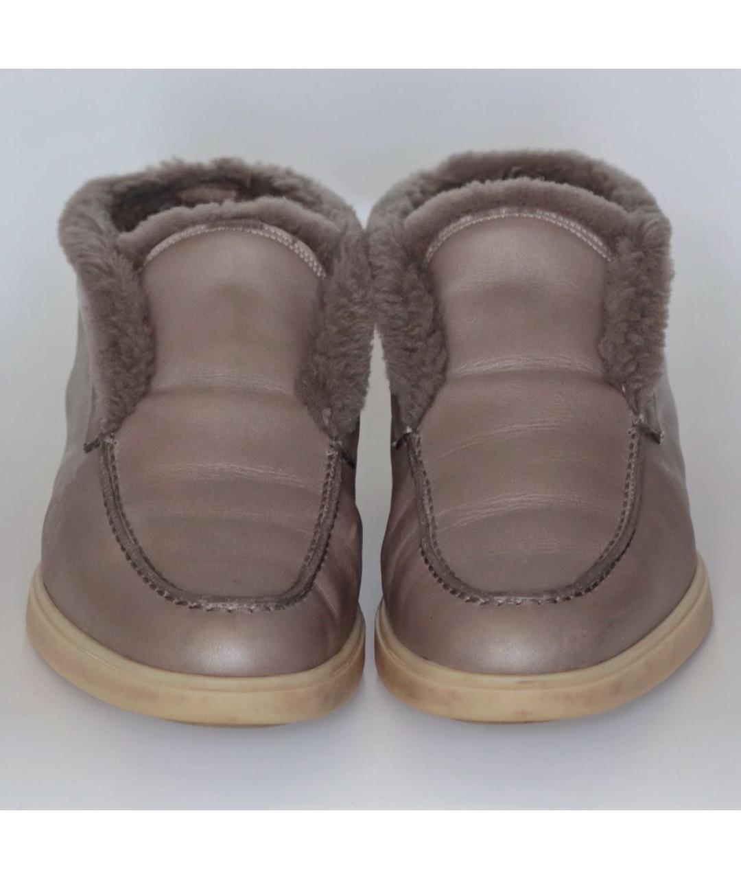 SANTONI Бежевые кожаные ботинки, фото 2