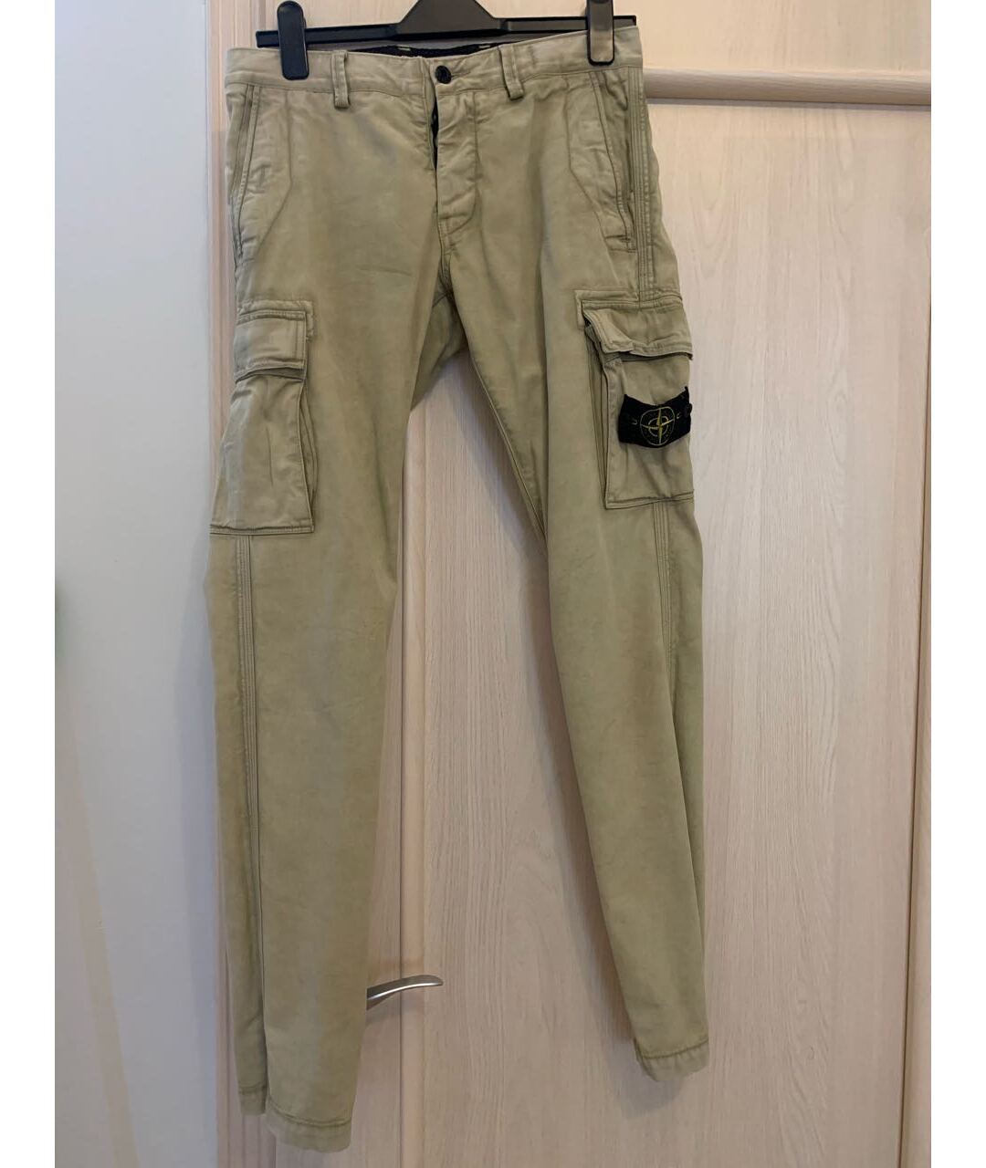 STONE ISLAND Бежевые хлопко-эластановые джинсы, фото 4