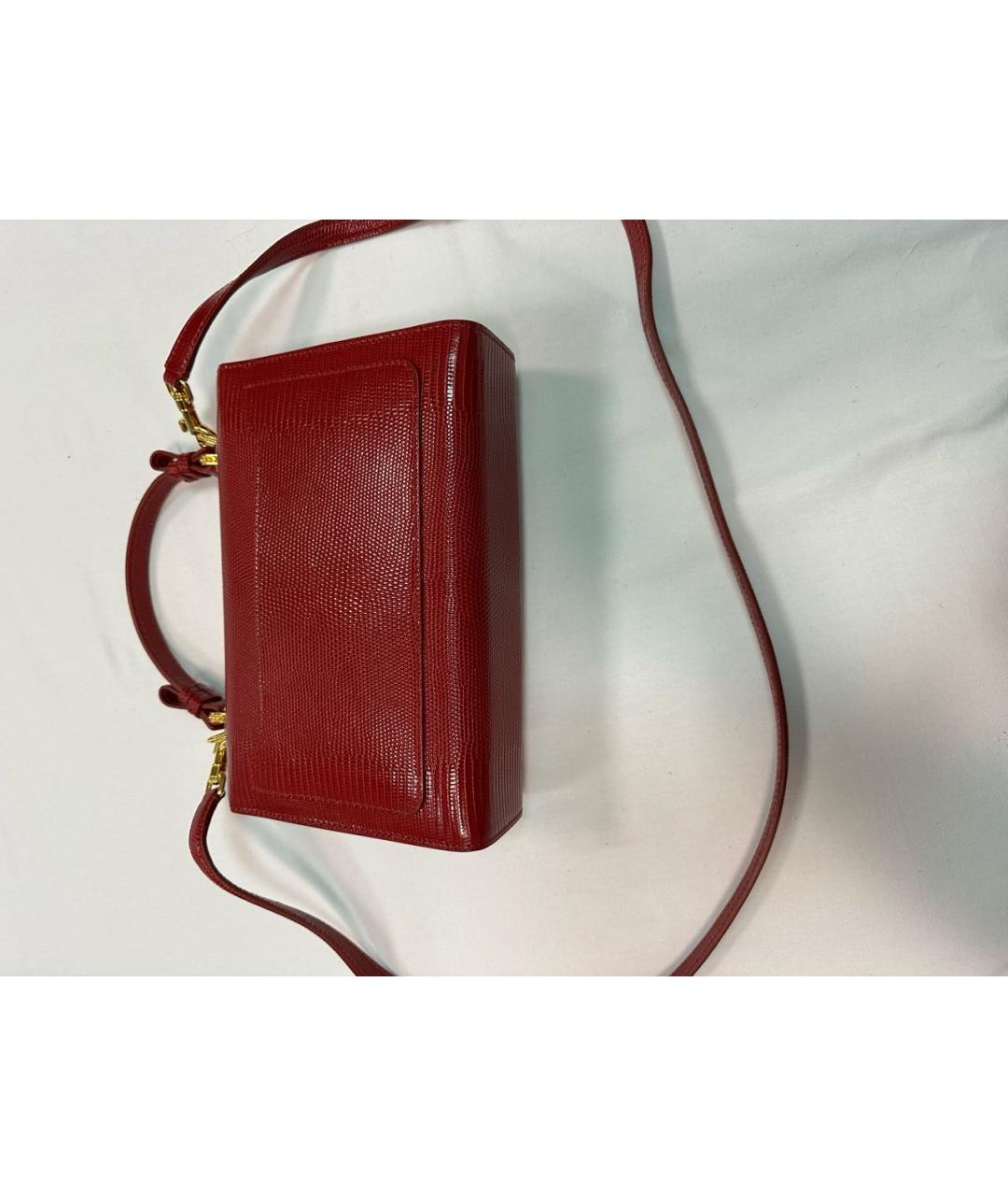 DOLCE&GABBANA Красная кожаная сумка с короткими ручками, фото 2